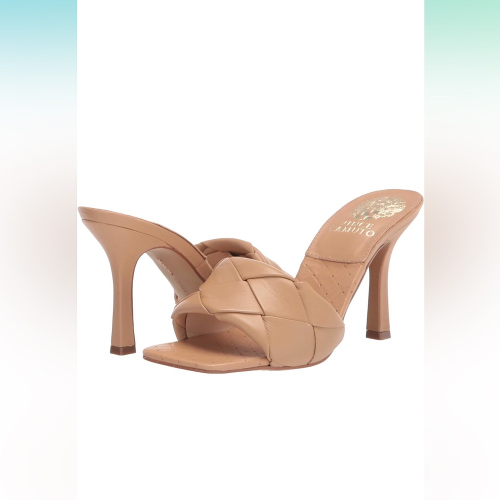 FrEE shipping. Vince Camuto. Brelanie Woven Strap Mule heeled  Sandal size 12